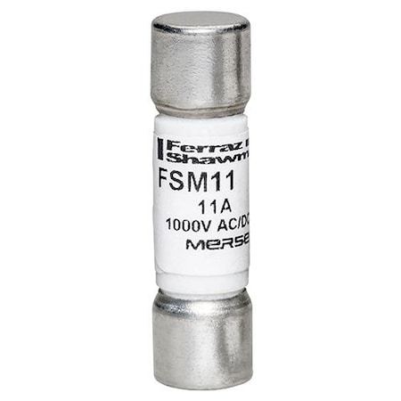 Midget Fuse, FSM Series, Fast-Acting, 11A, 1000V AC, 20kA at 1000V AC MPN:FSM11