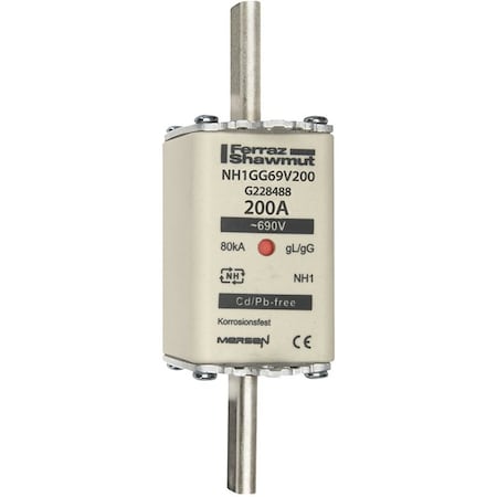 Fuse Link, G22 Series, 200A, Time-Delay, 690V AC, Square MPN:G228488