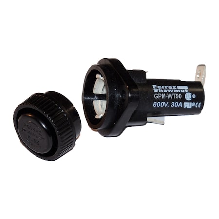 Fuse Holders, 600V AC/DC Volt Rating, 1 Poles, Quick Connect MPN:GPM-WT