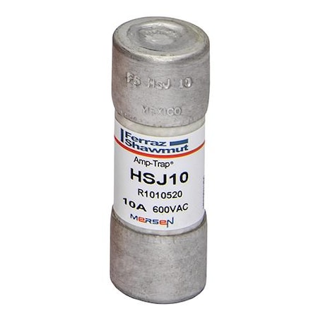 UL Class Fuse, J Class, HSJ Series, Very Fast-Acting, 10A, 600V AC, Non-Indicating MPN:HSJ10