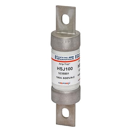 UL Class Fuse, J Class, HSJ Series, Very Fast-Acting, 100A, 600V AC, Non-Indicating MPN:HSJ100