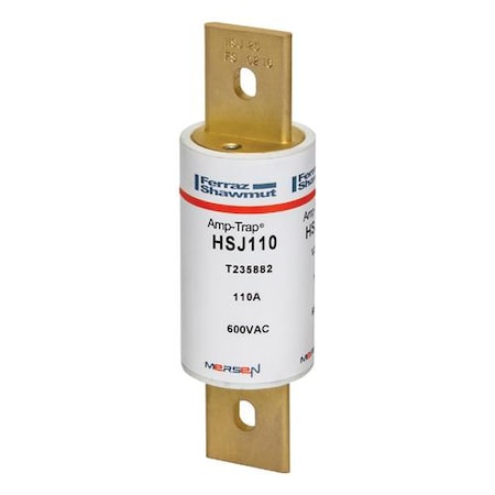UL Class Fuse, J Class, HSJ Series, Very Fast-Acting, 110A, 600V AC, Non-Indicating MPN:HSJ110