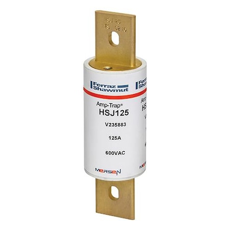 UL Class Fuse, J Class, HSJ Series, Very Fast-Acting, 125A, 600V AC, Non-Indicating MPN:HSJ125