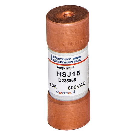 UL Class Fuse, J Class, Very Fast-Acting, 15A, 600V AC, Non-Indicating MPN:HSJ15