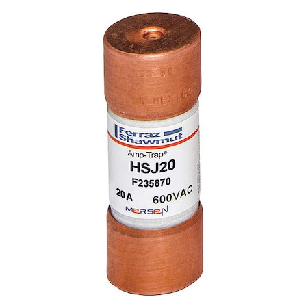 UL Class Fuse, J Class, Very Fast-Acting, 20A, 600V AC, Non-Indicating MPN:HSJ20