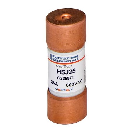 UL Class Fuse, J Class, HSJ Series, Very Fast-Acting, 25A, 600V AC, Non-Indicating MPN:HSJ25