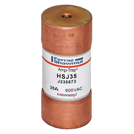 UL Class Fuse, J Class, Very Fast-Acting, 35A, 600V AC, Non-Indicating MPN:HSJ35