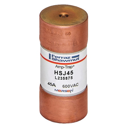 UL Class Fuse, J Class, Very Fast-Acting, 45A, 600V AC, Non-Indicating MPN:HSJ45