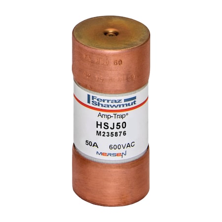 UL Class Fuse, J Class, HSJ Series, Very Fast-Acting, 50A, 600V AC, Non-Indicating MPN:HSJ50