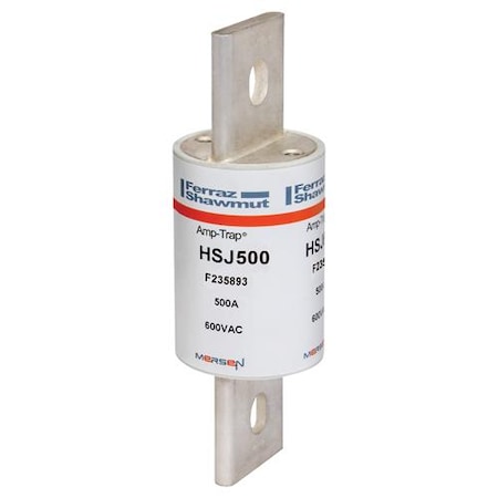 UL Class Fuse, J Class, HSJ Series, Very Fast-Acting, 500A, 600V AC, Non-Indicating MPN:HSJ500