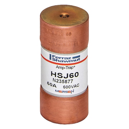 UL Class Fuse, J Class, Very Fast-Acting, 60A, 600V AC, Non-Indicating MPN:HSJ60