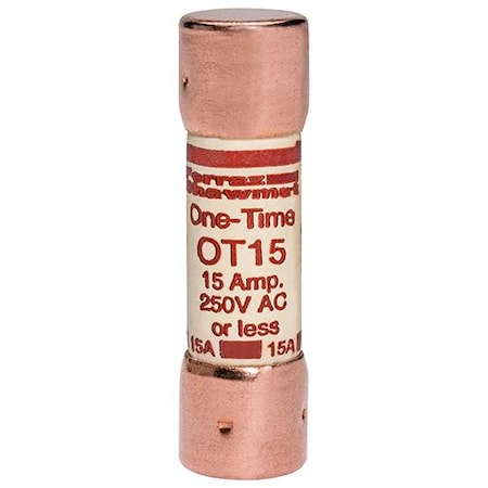 UL Class Fuse, K5 Class, OT Series, Fast-Acting, 15A, 250V AC MPN:OT15