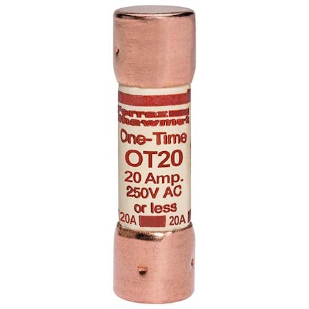 UL Class Fuse, K5 Class, OT Series, Fast-Acting, 20A, 250V AC MPN:OT20