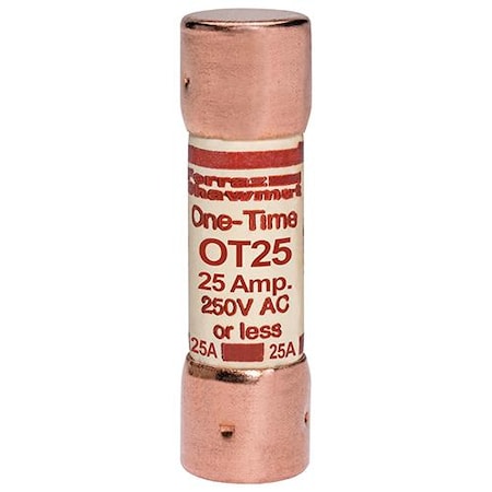 UL Class Fuse, K5 Class, OT Series, Fast-Acting, 25A, 250V AC MPN:OT25