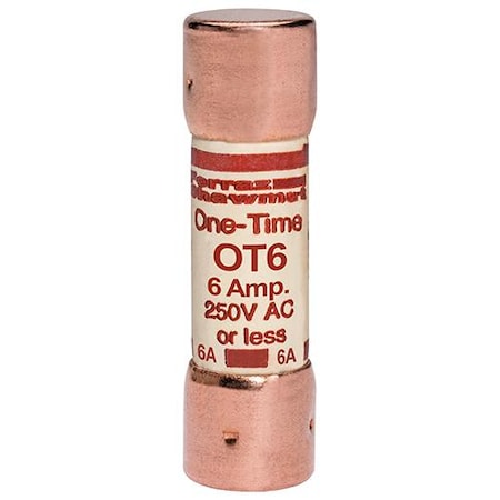 UL Class Fuse, K5 Class, OT Series, Fast-Acting, 6A, 250V AC MPN:OT6
