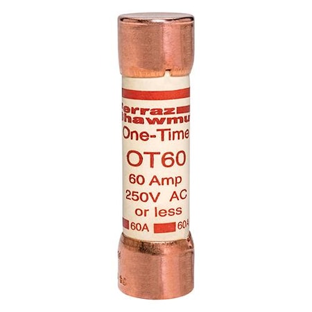 UL Class Fuse, K5 Class, OT Series, Fast-Acting, 60A, 250V AC MPN:OT60