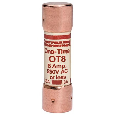 UL Class Fuse, K5 Class, OT Series, Fast-Acting, 8A, 250V AC MPN:OT8
