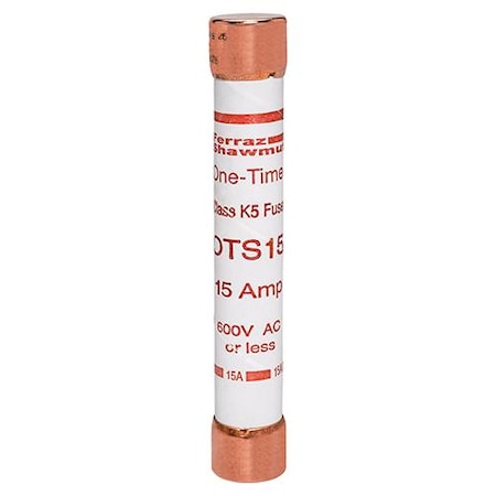 UL Class Fuse, K5 Class, OTS Series, Fast-Acting, 15A, 600V AC MPN:OTS15