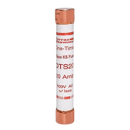 UL Class Fuse, K5 Class, OTS Series, Fast-Acting, 20A, 600V AC MPN:OTS20