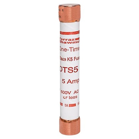 UL Class Fuse, K5 Class, OTS Series, Fast-Acting, 5A, 600V AC MPN:OTS5