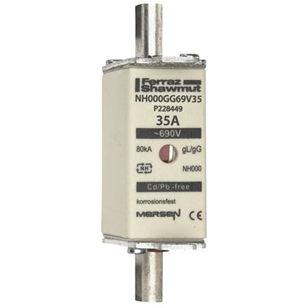 Fuse Link, P22 Series, 35A, Time-Delay, 690V AC, Square MPN:P228449