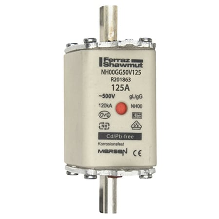 Fuse Link, R2 Series, 125A, Time-Delay, 500V AC, Square MPN:R201863