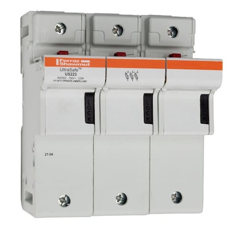 Fuse Holder, 800V AC/1000V DC Volt Rating, 3 Poles, Pressure Plate MPN:R331169