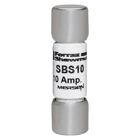 Midget Fuse, SBS Series, Fast-Acting, 10A, 600V AC, 100kA MPN:SBS10