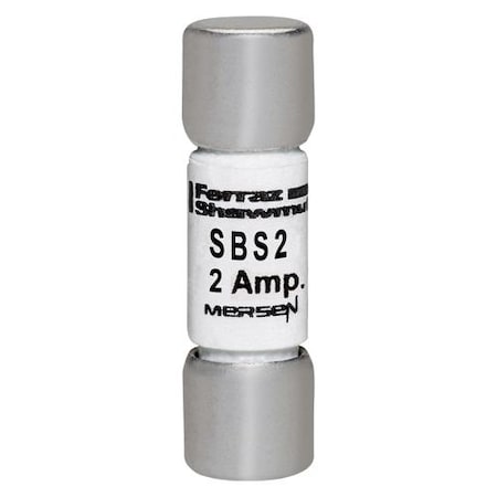 Midget Fuse, SBS Series, Fast-Acting, 2A, 600V AC, 100kA MPN:SBS2