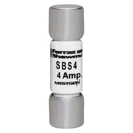 Midget Fuse, SBS Series, Fast-Acting, 4A, 600V AC, 100kA MPN:SBS4