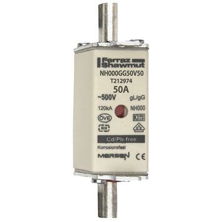 Fuse Link, T21 Series, 50A, Time-Delay, 500V AC, Square MPN:T212974