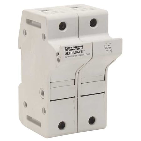 Finger Safe Fuse Block, 0 to 30A Amp Range, 600V AC/DC Volt Rating, 2 Poles, Pressure Plate MPN:US3J2