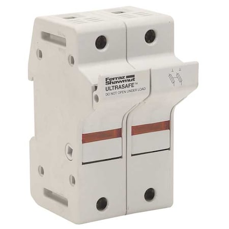 Finger Safe Fuse Block, 0 to 30A Amp Range, 600V AC/DC Volt Rating, 2 Poles, Pressure Plate MPN:US3J2I