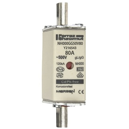Fuse Link, Y21 Series, 80A, Time-Delay, 500V AC, Square MPN:Y216543
