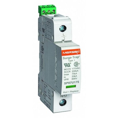 Surge Protection Device, 1 Phase, 120V AC, 1 Poles, 2 Wires MPN:STP120P07
