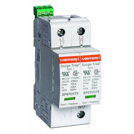Surge Protection Device, 1 Phase, 120/240V AC, 2 Poles, 3 Wires MPN:STP240S07M