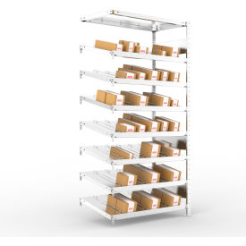 Meta Storage CLIP S3 Gravity Fed Rack 14° Add-On 79''Hx36''Wx20''D (8xMS230 shelves) Galvanized GF362023079A