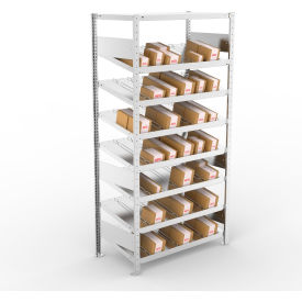 Meta Storage CLIP S3 Gravity Fed Rack 14° Basic 79''Hx36''Wx20''D (8xMS230 shelves) Galvanized GF362023079S