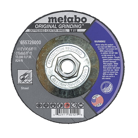 Grinding Wheel, T27, A24N, 4.5X1/4