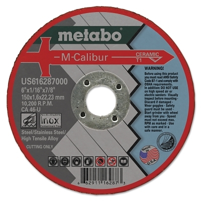 6X1/16X7/8 CA46U Type 1SLICER Cutting Wheel MPN:US616287000