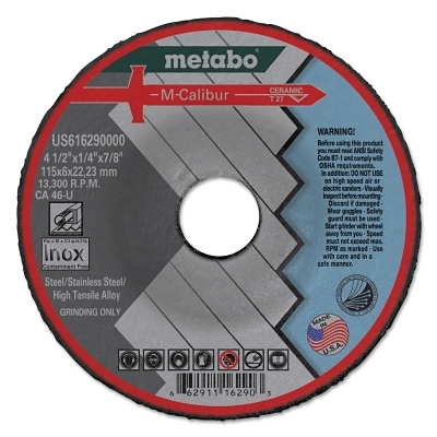 4-1/2X1/4X7/8 CA46U TYPE27 DEP. Cntr Wheel MPN:US616290000