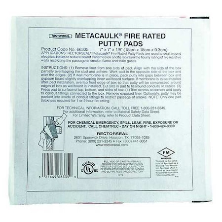 Fire Barrier Putty, Bag, 7