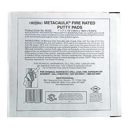 Metacaulk Putty Pad, 7x7x1/8