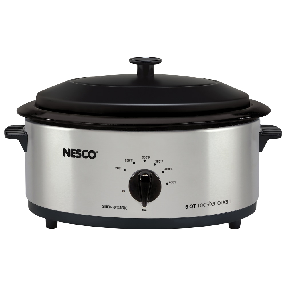 Nesco 6 Qt 750W Portable Roaster With Porcelain Cookwell, Silver MPN:4816-25