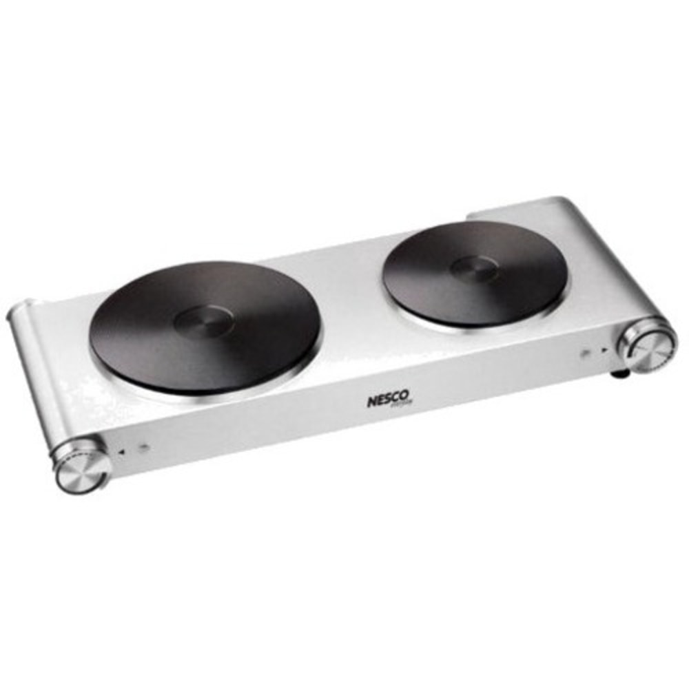 Nesco DB-02 Double Burner Electric Hot Plate, Silver MPN:DB-02