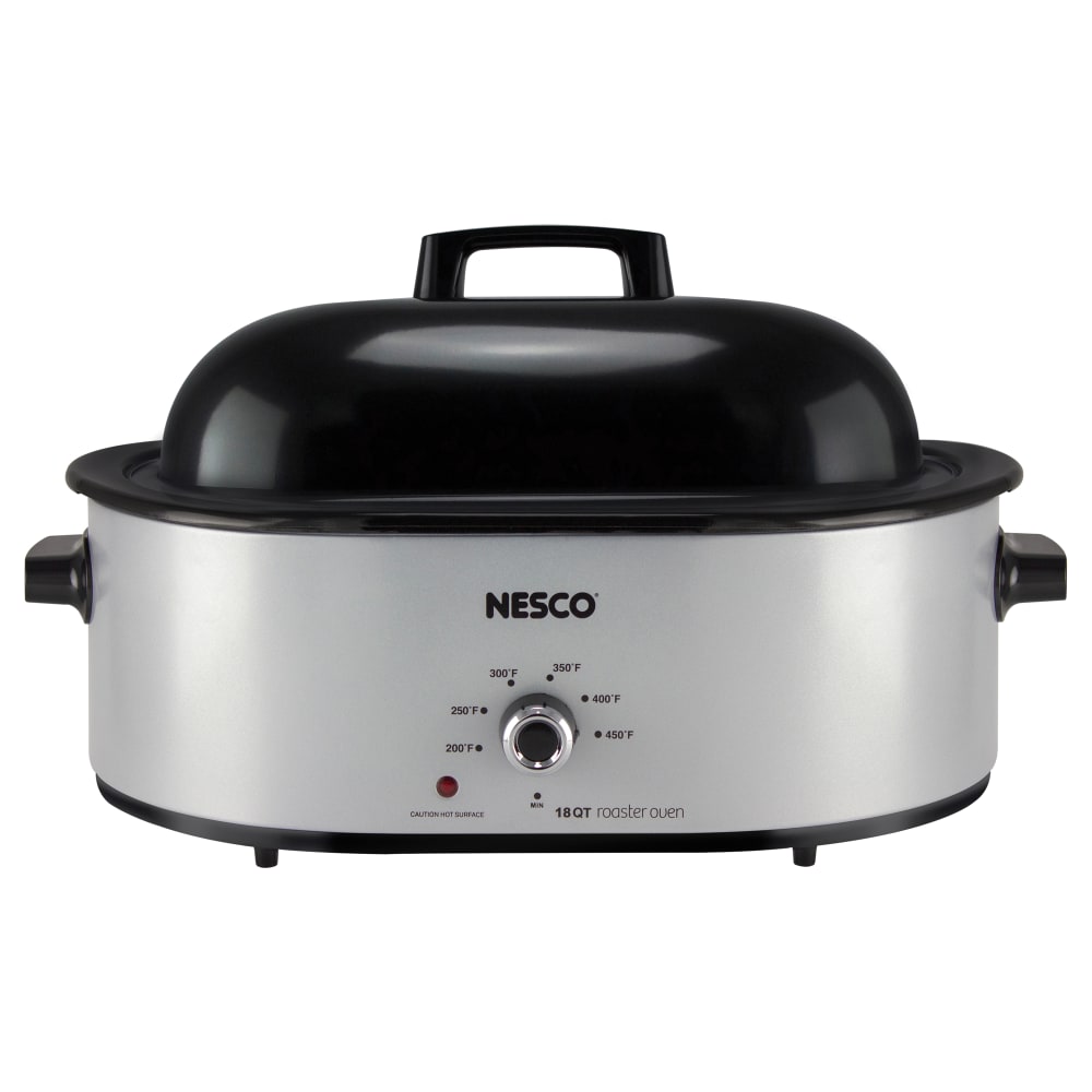 Nesco 18 Qt 1450W Portable Roaster With Porcelain Cookwell, Silver MPN:MWR18-47
