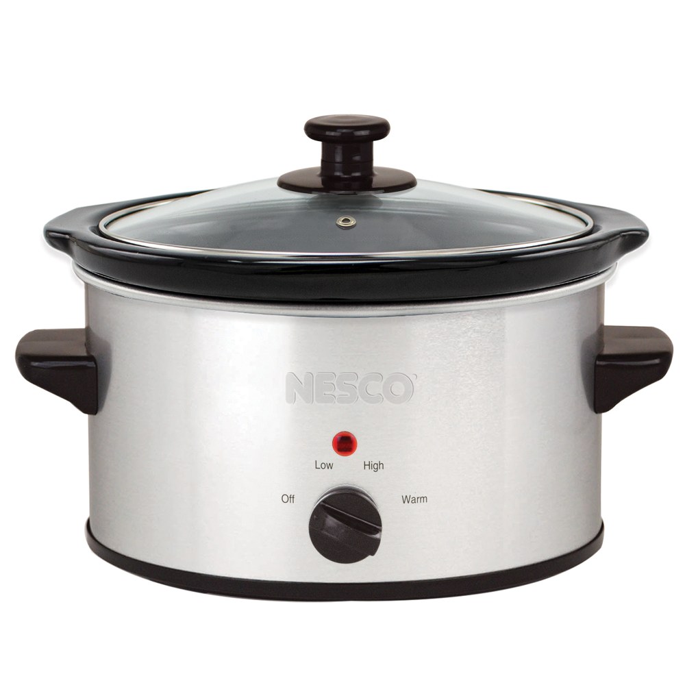 Nesco 1.5 Qt 120W Metallic Portable Slow Cooker, Silver MPN:SC-150-47