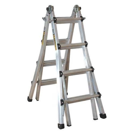 17 ft. Overall H, Multiposition Ladder, Grade 1A, Alum, 17 ft, Aluminum, 300 lb. Load Capacity MPN:E-MTL7100AL