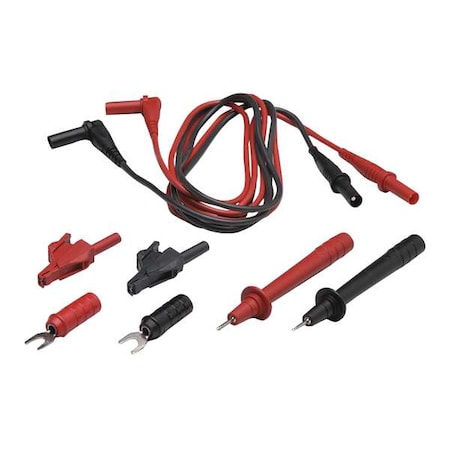 Modular Test Lead Kit, 3 1/3 ft, Silicone, Red, Black MPN:DL243D
