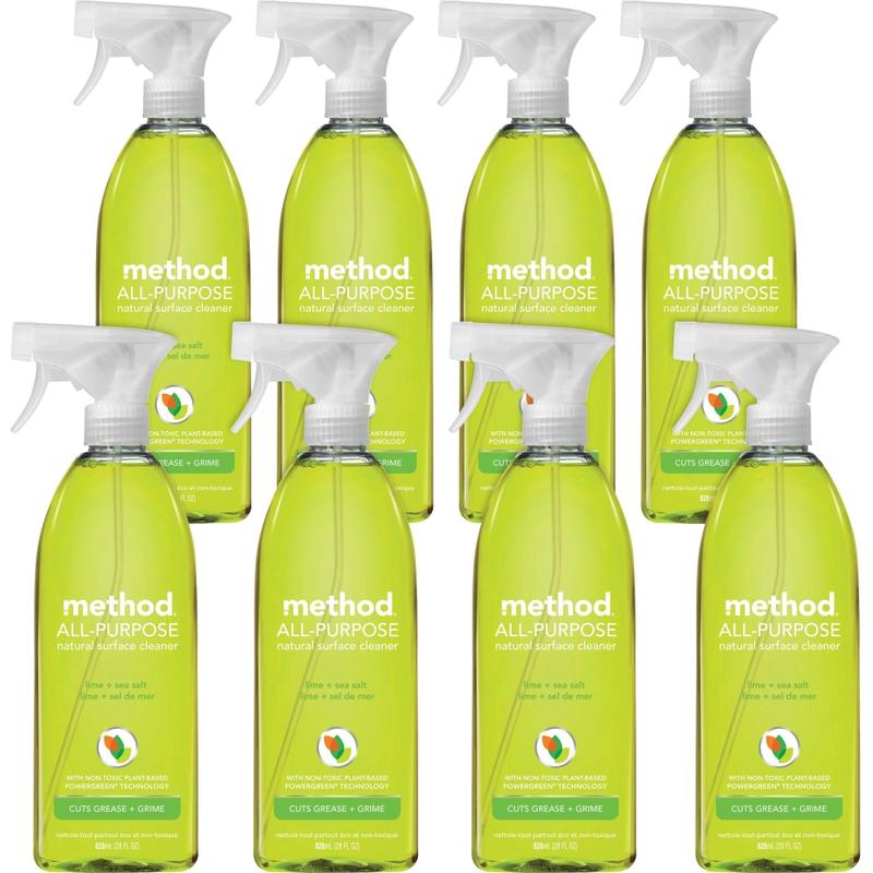 Method All-Purpose Cleaner - 28 fl oz (0.9 quart) - Lime + Seasalt Scent - Non-toxic, Triclosan-free - Lime - 8 / Carton MPN:01239